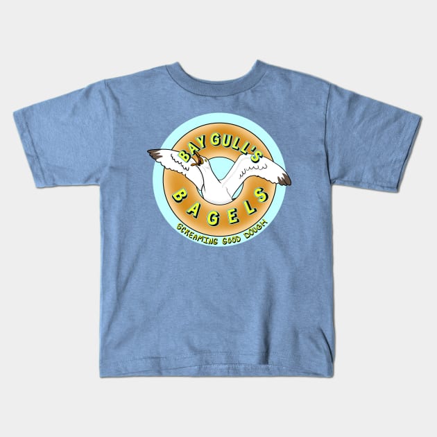 Bay Gull's Bagels Kids T-Shirt by OceanicBrouhaha